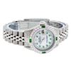 Image 4 : Rolex Ladies Stainless Steel MOP Emerald & Diamond Datejust Wristwatch