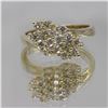 Image 1 : 14KT Yellow Gold 0.64 ctw Diamond Cluster Ring