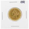 Image 1 : 1881 $5 Liberty Head Half Eagle Gold Coin