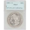 Image 1 : 1881-S $1 Morgan Silver Dollar Coin PCGS MS63 Old Rattler Holder
