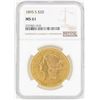 Image 1 : 1895-S $20 Liberty Head Double Eagle Gold Coin NGC MS61