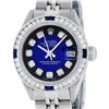 Image 1 : Rolex Ladies Stainless Steel Blue Vignette Diamond & Sapphire Datejust Wristwatc