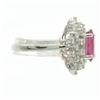 Image 4 : 14KT White Gold 3.66 ctw Round Cut Rubellite and Diamond Flower Ring