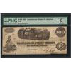 Image 1 : 1862 $100 Confederate States of America Note T-40 PMG Very Good 8 Canceled