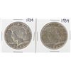 Image 1 : Lot of (2) 1934 $1 Peace Silver Dollar Coins