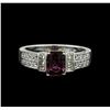 Image 1 : 18KT White Gold 1.44 ctw Purple Sapphire and Diamond Ring