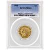Image 1 : 1911 $5 Indian Head Half Eagle Gold Coin PCGS MS62