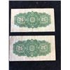 Image 2 : 1923 DOMINION OF CANADA SHINPLASTER LOT OF 2 NOTES!
