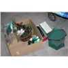 Image 1 : BOX OF BIRD FEEDERS AND GARDEN TOOLS