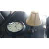 Image 1 : SMALL TABLE LAMP AND DESIGNER WALL CLOCK