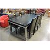 Image 1 : BLACK DINING TABLE WITH 6 LEATHER CHAIRS