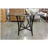 Image 2 : MODERN GLASSTOP DINING TABLE AND 4 METAL AND LEATHER CHAIRS