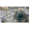 Image 1 : VINTAGE VANITY TRAY WITH PERFUME BOTTLES AND DRESSER DISHES