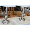 Image 2 : PAIR OF MODERN BRUSHED METAL TABLE LAMPS