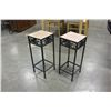 Image 1 : TWO TILE TOP METAL PLANTER STANDS
