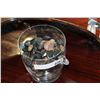 Image 2 : CRYSTAL ICE BUCKET WITH STONES AND FOUR PIECE CRYSTAL CANDLE SET