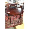 Image 2 : TWO TIER ANTIQUE FRENCH STYLE MAHOGANY TABLE WITH BRASS GALLERY