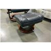 Image 2 : BLACK LEATHER RECLINER AND FOOTSTOOL
