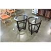 Image 1 : PAIR OF MODERN TWO TIER GLASS TOP ENDTABLES