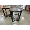 Image 2 : PAIR OF MODERN TWO TIER GLASS TOP ENDTABLES