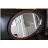 Image 1 : ENGLISH OVAL OAK FRAMED BEVELLED GLASS MIRROR