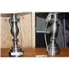 Image 2 : PAIR OF MODERN BRUSHED METAL TABLE LAMPS