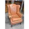 Image 1 : LEATHER STUDDED WINGBACK CLAWFOOT ARMCHAIR