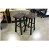 Image 2 : PAIR OF BROWN SADDLE STOOLS