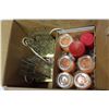 Image 2 : BOX OF TWO GLASS LAPS CANDLES AND UBC JACKET