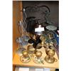 Image 1 : SHELF LOT OF CANDLE HOLDERS
