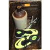 Image 2 : CONVERSE ALL STARS NIKE RUNNERS AND POTTERY JUG IN BASKET