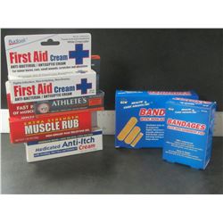 Lot of First aid Products / first aid cream / anti-itch cream / muscle rub / athletes foot