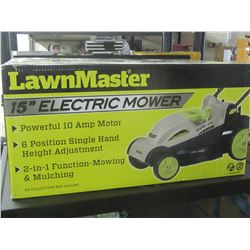 Lawn Master 15 "Electric Mower / 6 position / cut or mulch/ TESTED WORKING