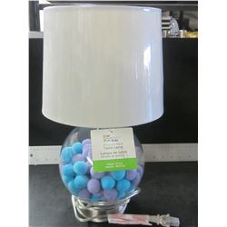 New Mainstays Kids Bedroom lamp / filled with pom poms