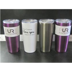 4 New Pure Element 20 oz cups /  $ 24.99 each superior insulation / lids are cracked