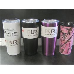 3 Pure New Element 20 oz cups /  $ 24.99 each superior insulation / lids are cracked