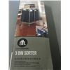 Image 1 : New 3 Bin Sorter / 31 x 17 x 33.5 / on lockable wheels
