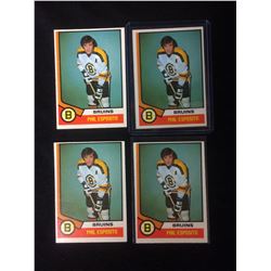 1974-75 TOPPS PHIL ESPOSITO HOCKEY CARDS LOT