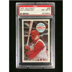 1970 KELLOGG'S #68 KEN HARRELSON (NM-MT 8) PSA GRADED