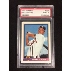 1991 BOWMAN #569 CHIPPER JONES (MINT 9) PSA GRADED