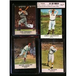 VINTAGE BASEBALL TRADING CARDS LOT (GREENBERG, MATHEWSON, ALEXANDER, TRAYNOR)