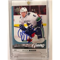Brock Boeser Signed 2017-18 UPPER DECK #247 Young Guns Rookie Card