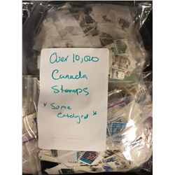 CANADIAN STAMPS LOT (OVER 10,000 STAMPS) SOME CATALOGUED
