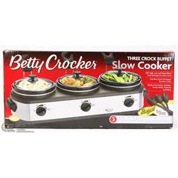 BETTY CROCKER THREE CROCK BUFFET SLOW COOKER
