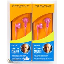 2 NEW STEREO MUSIC EARBUD EARPHONES