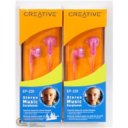 2 NEW STEREO MUSIC EARBUD EARPHONES