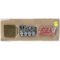 LOT OF 3 MUSIC THEMED BELT BUCKLES