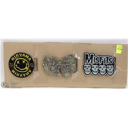 LOT OF 3 MUSIC THEMED BELT BUCKLES