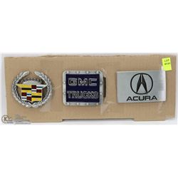 LOT OF 3 AUTOMOTIVE BRAND THEMED BELT BUCKLES
