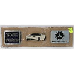 LOT OF 3 AUTOMOTIVE BRAND THEMED BELT BUCKLES